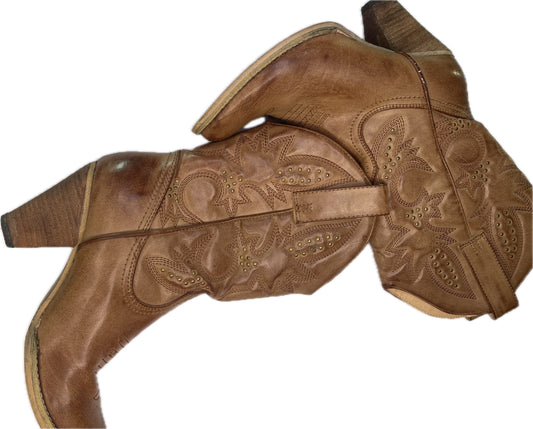 Brown cowboy boots